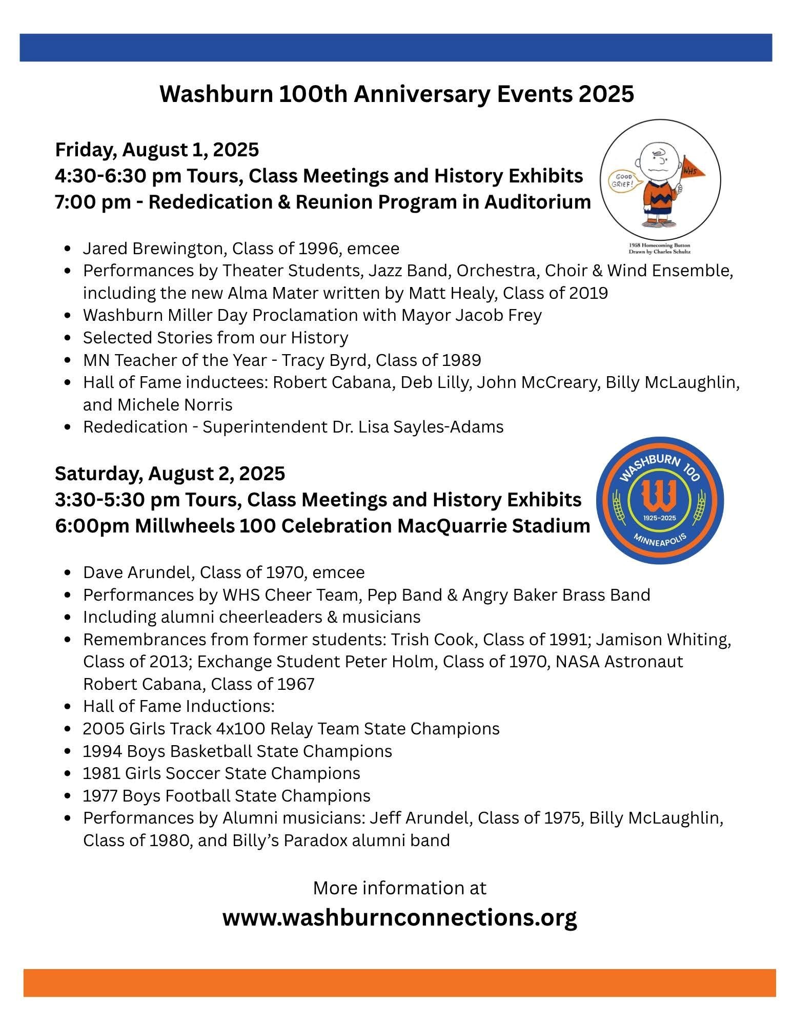 100th Anniversary Program Details
